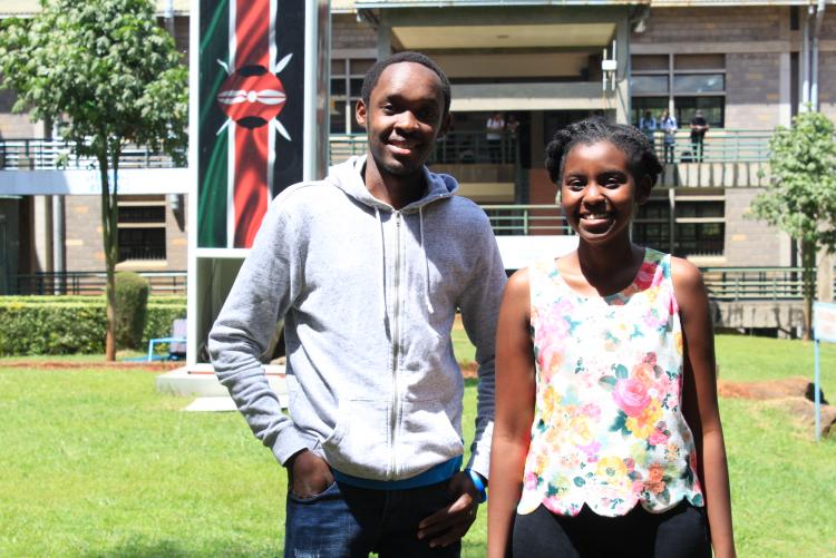 Wilfred Chemoiwo Kiptoo, outgoing Chairman Chiromo Environmental Awareness Club CEAC (left) with incoming Chairperson Ms. Wangari Kigundu