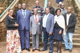 Chiromo Campus web champions group photo after a meeting with Ag. Vice-Chancellor Prof. Mbeche, DVC Academic Affairs, Prof. Ogengo, Director Corporate Affairs and ICTC Management held on December 6, 2019